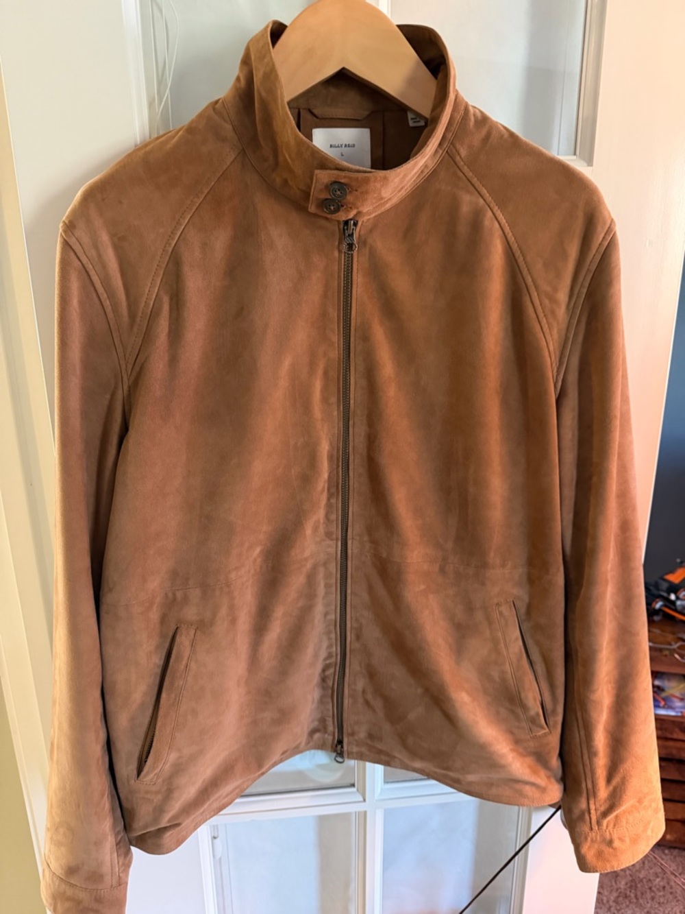 Billy Reid Men's L Suede Barracuda Tobacco Jacket